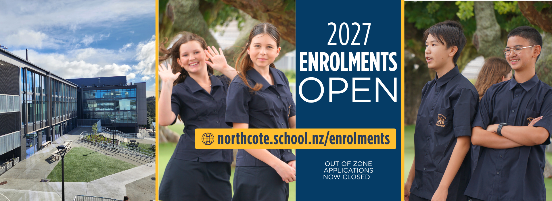 2027 enrolments open - out of zone closed