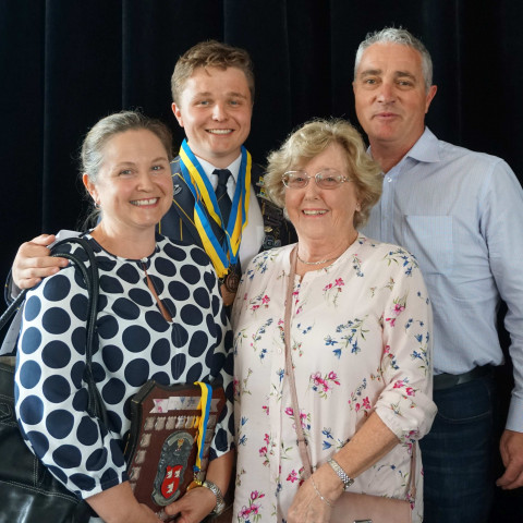 2020 sports prizegiving victor ludorum tom escott & family 