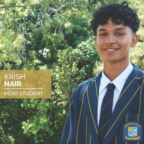 Northcote College 2024 Head Student Krish Nair