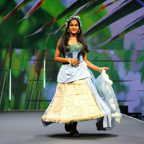 "Calmness in Land and Sea" - Designer:  Model:  Saranya Adikara